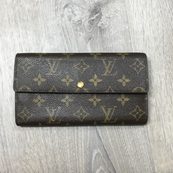 Louis Vuitton Dark Brown Monogram Sarah Long Wallet with Slots - Picture 1 of 3